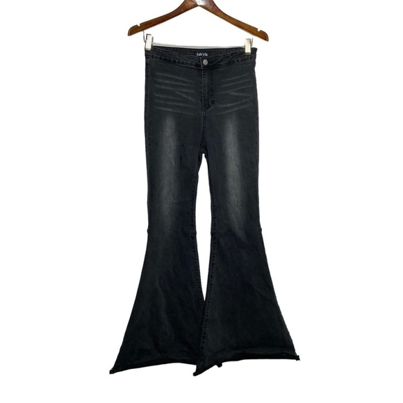 Fabrik Black Bell Bottom Flare Jeans - Picture 1 of 4